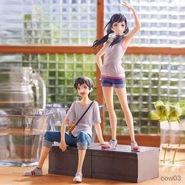 Action Toy Figures Anime Figure Weathering With You Morishima Hodaka Amano Hina Standing Sitting Model Toy Desktop Decoration Collection R230710