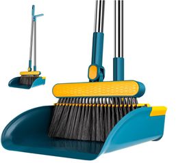 Hand Push Sweepers Broom and Dustpan Set Dust pan with Long Handle for Home Com 230710