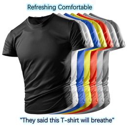 Men's Dress Shirts High Quality Polyester Men Running T Shirt Quick Dry Fitness Shirt Training Exercise Clothes Gym Sport Shirt Tops Lightweight 230710