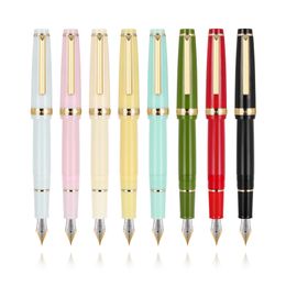 Fountain Pens Jinhao 82 Gold clip Pen Acrylic F 05mm nibs school office Supplies business writing ink pens blue yellow pink red 230707