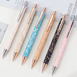 Ballpoint Pens 1 Piece Lytwtws Press Pen Luxury Cute Wedding Gold Metal Stationery School Office Supply High Quality 230707
