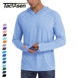 Jackets Tacvasen Upf 50+ Sun Protection Hoodie Shirts Men's Long Sleeve Tshirts Lightweight Quick Dry Pullovers Casual Fishing Tee Tops