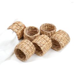 Storage Bags 6Pcs Napkin Rings Water Hyacinth Holder - Rustic For Birthday Party Dinner Table Decoration
