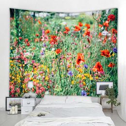 Tapestries Floral Tapestry Arched Flower Trail Wall Hanging Tapestry Art Deco Blanket Curtain Hanging Home Bedroom Living Room Decor