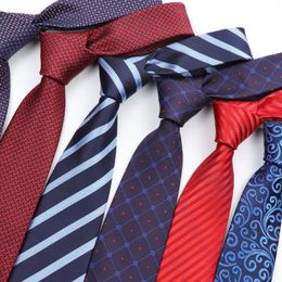 Bow Ties Tie For Men Classic Business Stripe 8cm Jacquard Skinny Necktie Accessories Daily Wear Dress Tuxedo Suit Party Cravat Gift