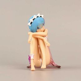 Action Toy Figures 12CM Anime Figure Re Life in different world from zero Sexy Pajamas Girl Sitting Model Toy Gift Collection Decoration