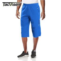 Raincoats Tacvasen Men's 3/4 Long Pants Running Sports Capri Shorts Outdoor Walking Hiking Shorts Nylon Casual Below Knee Trousers Males