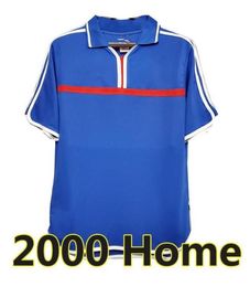 1998 French Retro Soccer Jerseys 1982 84 86 88 90 96 98 00 02 04 06 ZIDANE HENRY MAILLOT DE FOOT REZEGUET Football Shirt French Club Classic Vintage Jersey Swea F86