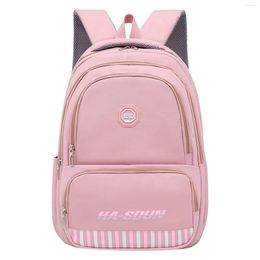 School Bags Student Backpack Pattern Simple Solid Colour Multi Layer Zipper Practical Large Capacity Teen College Boy Gril