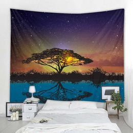 Tapestries Beautiful Reflection Tree Printed Large Wall Tapestry Cheap Wall Hanging Wall Tapestries Wall Art Decor