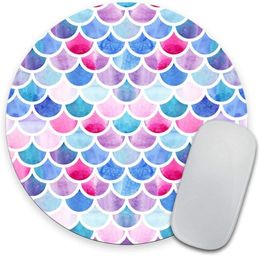 Mermaid Scales Mouse Pad Custom Mouse Pad Customised Round Non-Slip Rubber Mousepad 7.9 Inch