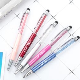 Ballpoint Pens Metal Diamond Pen Capacitive Touch Screen Personalised Gift Laser Custom Student School Office Statione 230707