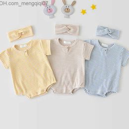 Rompers Summer baby clothes children's Skin-tight garment one belt Z230710