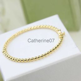 Bangle Bracelets Bangle Brand Designer Perlee Copper Bead Charm Three Colors Rose Yellow White Gold Bangles For Women Jewelry With Box Party Gift J230710