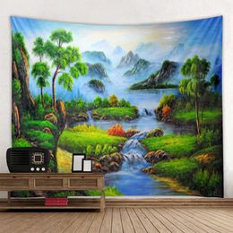 Tapestries Beautiful landscape oil painting art tapestry art decoration blanket curtain hanging home bedroom living room decoration