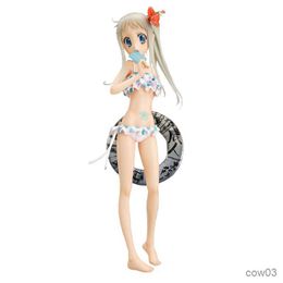 Action Toy Figures 23CM Anime Figure Meiko We Still Do Now The Name Of That Day Flowers White Polka Dot Swimsuit Swim Ring Standing R230710