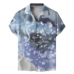 Men's T Shirts 2023 Spring/summer Basic Mass Digital Printed Short Sleeve Lapel Cardigan Floral Casual Beach Shirt Collar 4