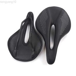 Bike Saddles Ultralight 3K leather carbon fiber bicycle saddle road/ mountain bike bicycle saddle bicycle seat cushion 240*143/155 HKD230710