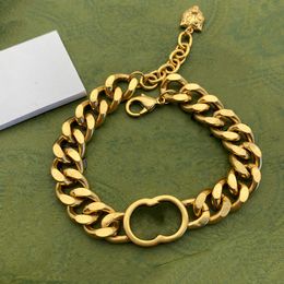 Retro Luxury Designer Charm Bracelets Brand Letter ggity Bracelet Chain Women man Gold Wristband Link Chain Couple Jewerlry Accessories 4244
