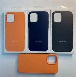 8colors quality silicone case for 12 mini pro max full edge soft mobile phone back cover cases with retail box