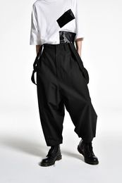 Raincoats Men's Spring and Autumn Wide Leg Pants Overalls Loose Men's Casual Pants Large Size Suspenders Japanese Yamamoto Wind