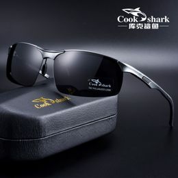 Sunglasses Cook Shark Aluminium magnesium sunglasses mens HD Polarised driving driver glasses 230707