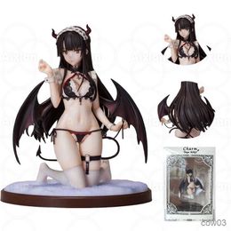 Action Toy Figures 17cm Anime Charm Demon Maid Bikini Swimsuit Swimwear Action Figure Model Anime Toys Gift R230710