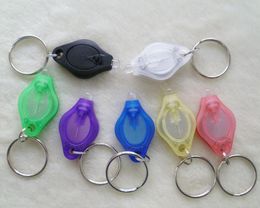 LED White Light Flashlight Keychain 7 Shell Colours LED Light Mini Keychains 22000Mcd Flashlight Electric Torch With Key Ring