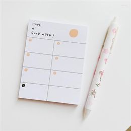 Ins Simple Style Student Weekly Memo Pad School Stationery To Do List Planner Stickers Clock In Record Notebook Paper 50 Sheets