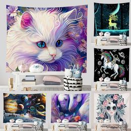 Tapestries Sky Night Scenery Aesthetic Dream Space Astronaut Spectacular Background Tapestry Wall Decoration Hanging Cloth R230710