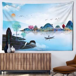 Tapestries Black and White Moon Decoration Wall Hanging Bedroom Scene Art Home Decoration tapestry R230710