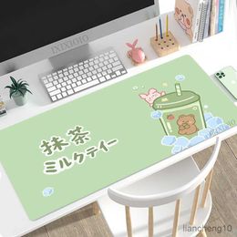 Mouse Pads Wrist Green Matcha Mouse Pad Gamer XL Large Custom New Mousepad XXL Mouse Mat Soft Carpet Natural Rubber Office PC Mouse Mat Pad R230710