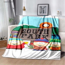 Blankets Southpark Cute Cartoon Blankets Velvet Winter Multifunction Ultra-Soft Throw Blanket for Bed Car Bedspreads T230710