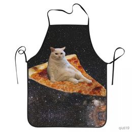 Kitchen Apron Unisex Space Pizza Cat Meme Apron Adult Women Men Chef for Cooking Kitchen Funny Animal Baking R230710