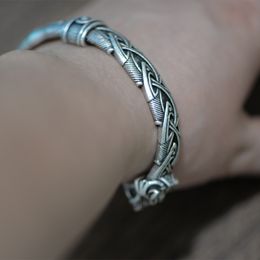 Bangle LANGHONG 1pcs Viking Bracelet and Wolf Head For Men Women Talisman Jewelry 230710