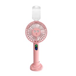 Electric Fans USB Air Cooling Fan Phone Holder 5V 4W Water Misting Fan 3-gear Wind 5000mAh Removable Base with Water Tank for Outdoor Travel