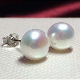 Classic 925 Sterling Silver Stud Freshwater Pearl Earrings Jewelry Gift for Women Super Deal White Pink Purple Blue Gray 6-12MM L230620