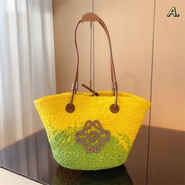 Fashion Tote Bag Handwoven Lafite Grass Brand Designer Bags For Womens Summer Beach Bag Handbag Luxury Totebag