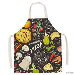 Kitchen Apron Cute Food Pattern Men's Burger French Fries Pizza Pattern Kids Sleeveless Apron Women's Kitchen Apron Kitchen Household Items R230710