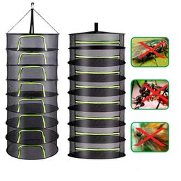 Other Home Storage Organization 2 8 Layers Drying Net For Herbs Fish Hanging Basket Folding Dry Rack Herb Vegetable Dryer Bag Mesh Flowers 230710