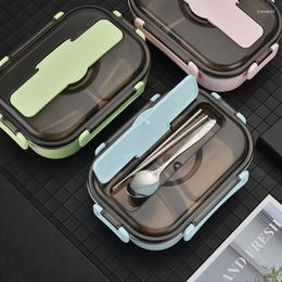 Dinnerware Sets 4 Grid Thermal Lunch Box 304 Stainless Steel Thickened Leakproof Bento Portable Insulated Microwave Boxs For Work