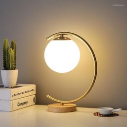 Table Lamps Lampu Meja LED Modern Bola Kap Kamar Tidur Ruang Keluarga Belajar Membaca Samping Tempat