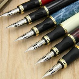 Fountain Pens JINHAO 450 G NIB metal GOLDEN Modified calligraphy Round Body Flower body English Pen 230707