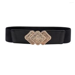 Belts Female Wide Elastic Waistband Metal Buckle Belt For Women Waist Band Cummerband Sweater Coat Clothing Accessories