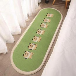 Carpets Thicken Oval Living Room Imitation Lamb Velvet Non Slip Cute Cartoon Furry Rugs For Bedroom Bedside Decorative Floor Mat