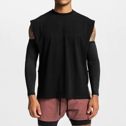 Men's Tank Tops Fashion Mesh Sleeveless Shirts Open Side Cut Off Tank Top Men Fitness Clothing Mens Singlets Bodybuilding Workout Gym Vest 230710