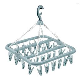 Hangers Underwear Hanger Wind-Proof Swivel Hook Clothes Dryer Drying Rack Laundry Clips With 32 Accessories