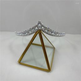 Hair Clips Fashion Exquisite Crystal Zircon Crown Tiara Bride Luxury Wedding Jewelry Baroque Woman Pageant Party Wholesale