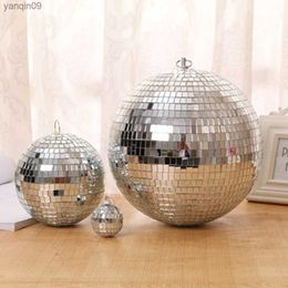 2-20cm Christmas Ball Xmas Tree Hanging Ornaments Pendants Mirror Glass Disco Ball Bauble Home Christmas Party Decoration L230626