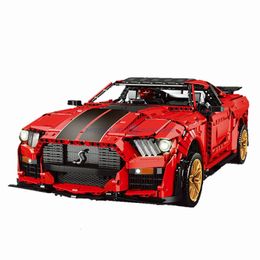 Diecast Model The Shelby GT500 Super Fast Racing Car K135 Building Bricks 1 8 Technical Set Furious Toys Gift For Children Boys 230710